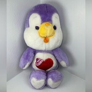 Kenner Vintage 1984 Care Bear cousins cozy heart penguin 13” stuffed plush purpl